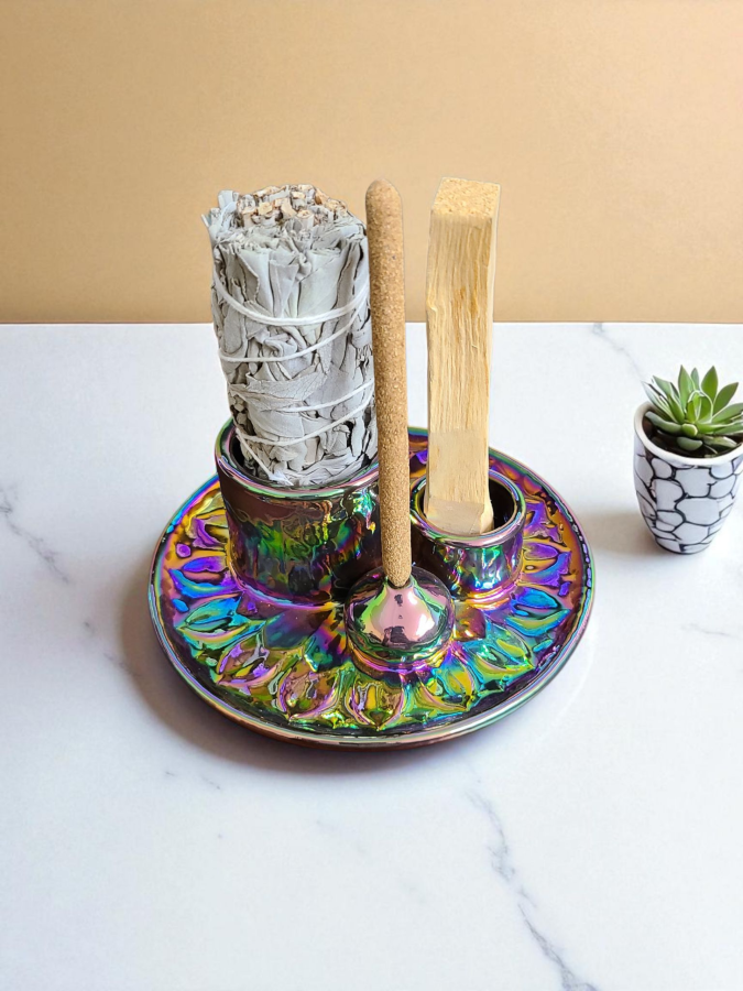 5" Ceramic Incense Burner - Smudge Stick Palo Santo & Incense Holder