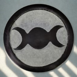 Soapstone Altar Tile 6" | Choose Your Design Triquetra, Triple Moon, Pentagram