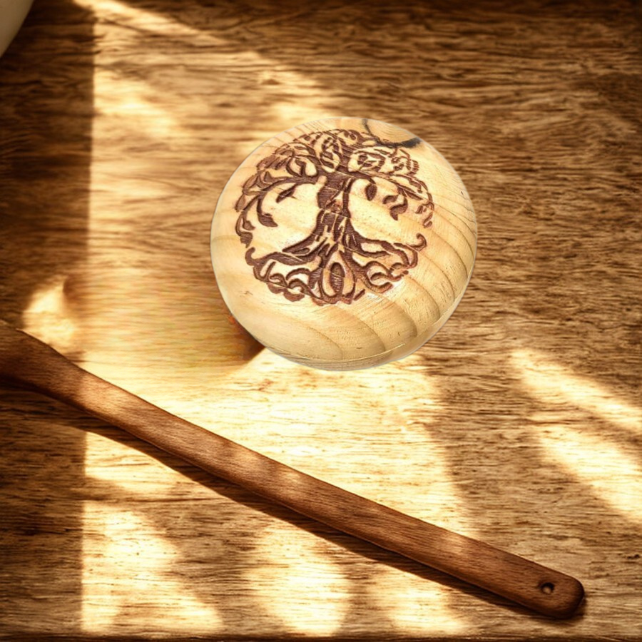 Tree of Life Round Wooden Box 2.5" - Sacred Keepsake Storage
