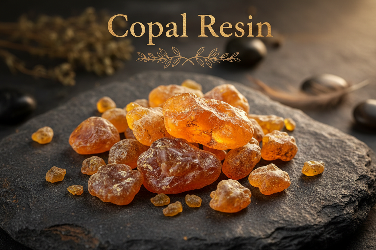 Copal Resin with words Copal Resin at top of picture