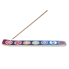 Seven Chakra mango wood incense holder included in the Sacred Balance Wellness Ritual Kit