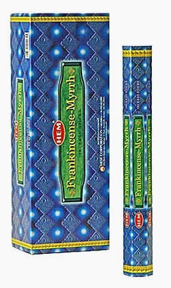 HEM Frankincense-Myrrh Incense Sticks | 20 Sticks | Sacred Ritual & Spiritual Cleansing | Handrolled in India