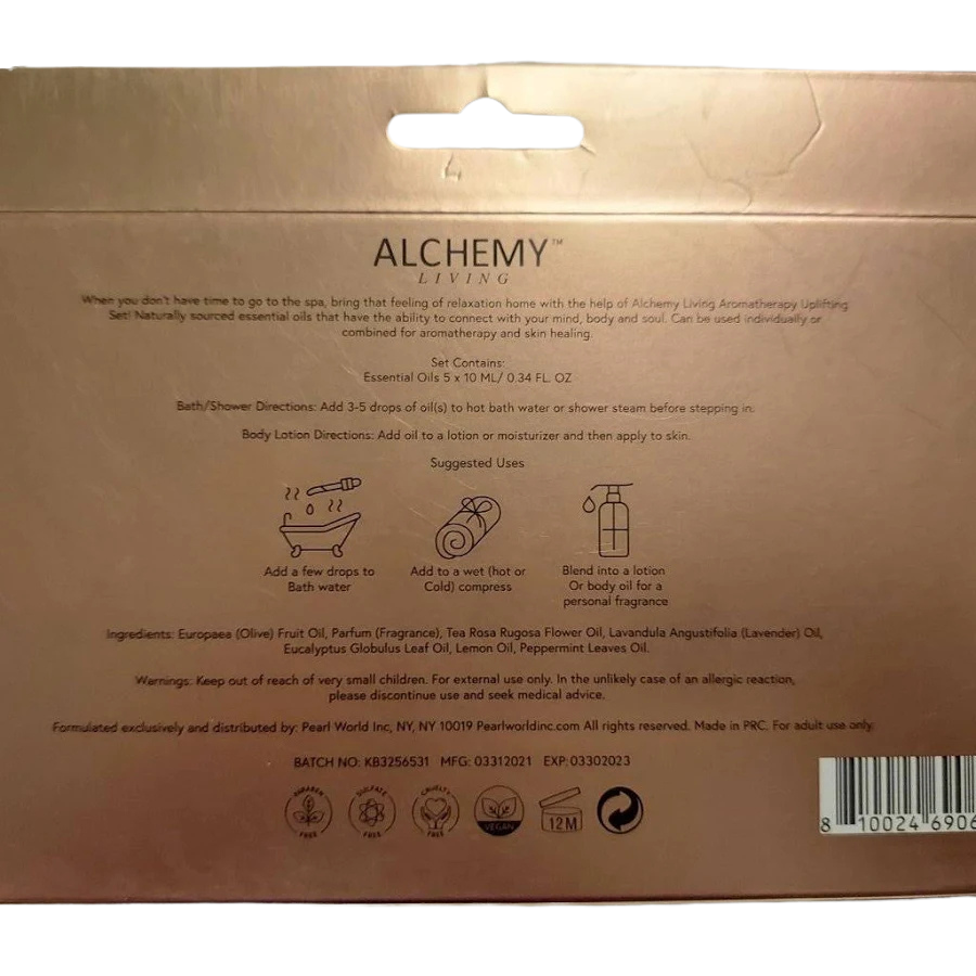Alchemy Living Aromatherapy Uplifting Set | 5 Essential Oils | Meditation & Skin Healing