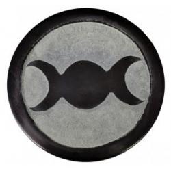 Soapstone Altar Tile 6" | Choose Your Design Triquetra, Triple Moon, Pentagram