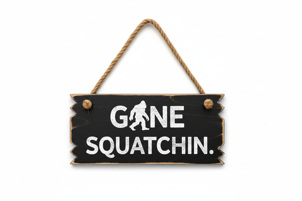 Gone Squatchin' Sign