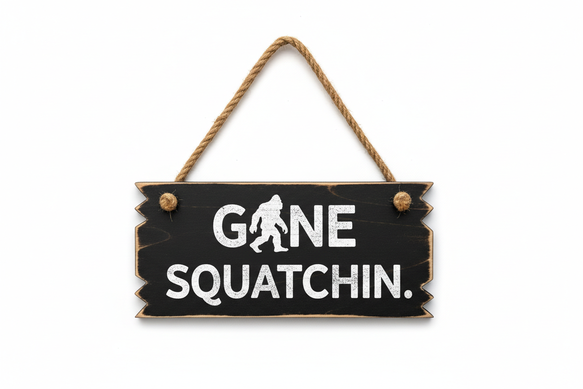 Gone Squatchin' Sign