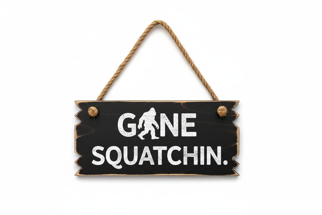 Gone Squatchin' Sign