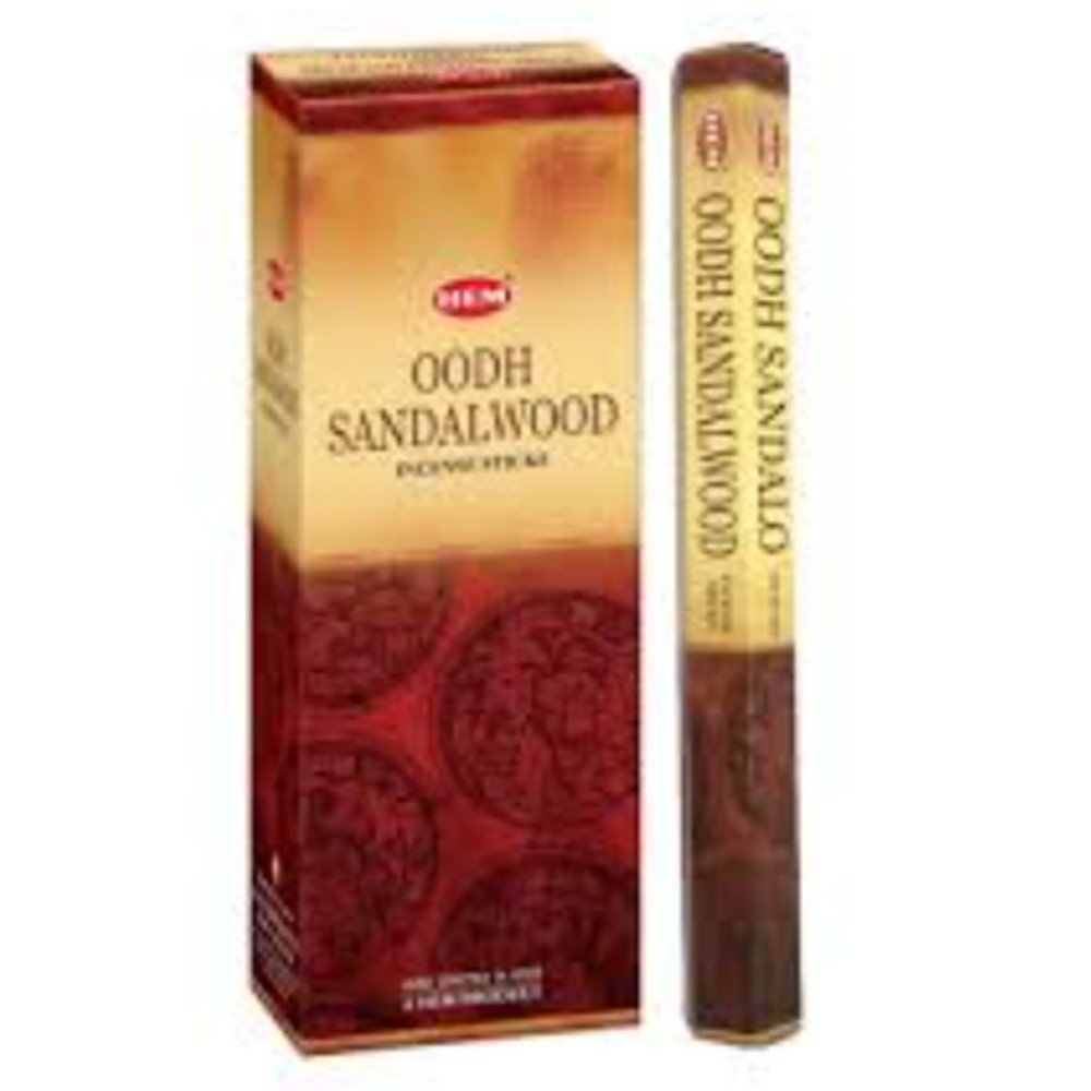 HEM Oodh Sandalwood Incense Sticks | 20 Sticks | Aura Restoration & Deep Relaxation | Handrolled in India
