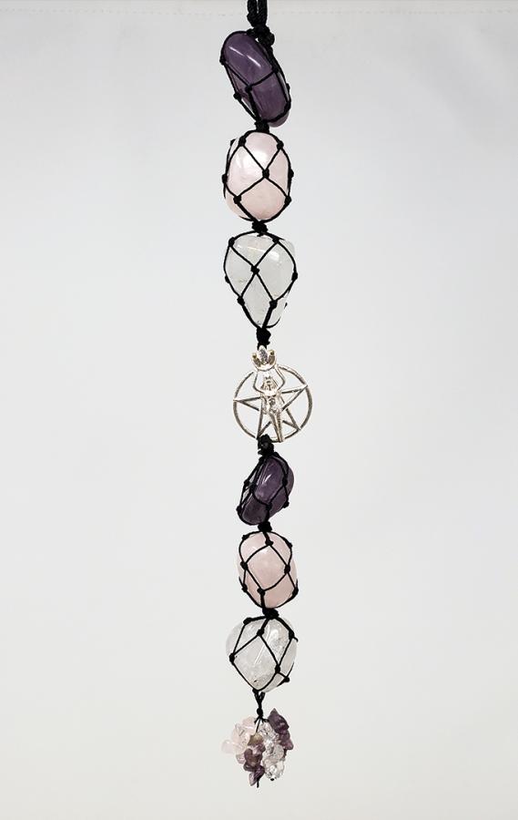 Chakra Gemstone Wall Window Hanging - Vibrant 11-12" Spiritual Accent Tree of Life or Goddess