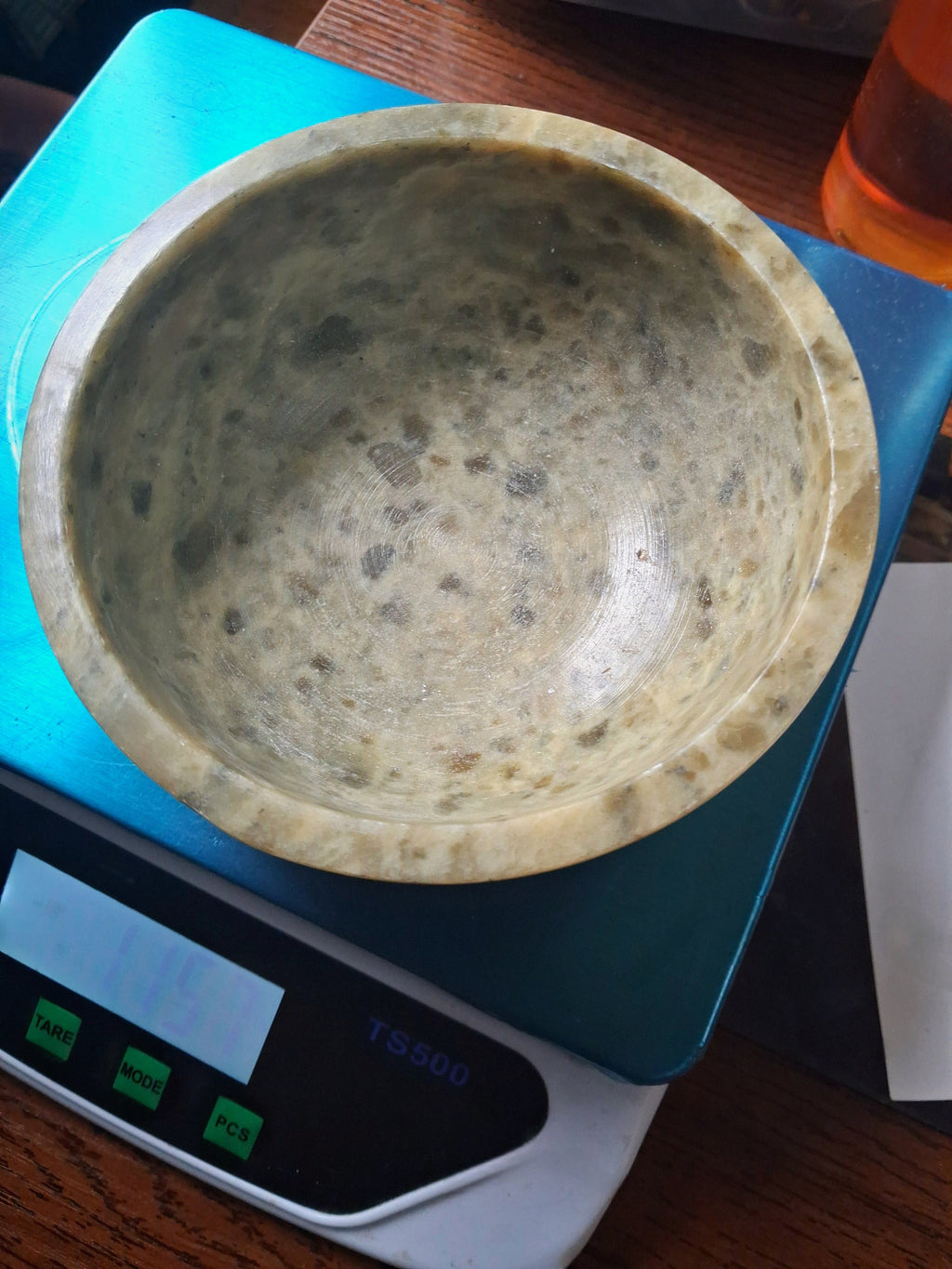 Natural Stone Carved Smudge Bowl 5"D x 2"H