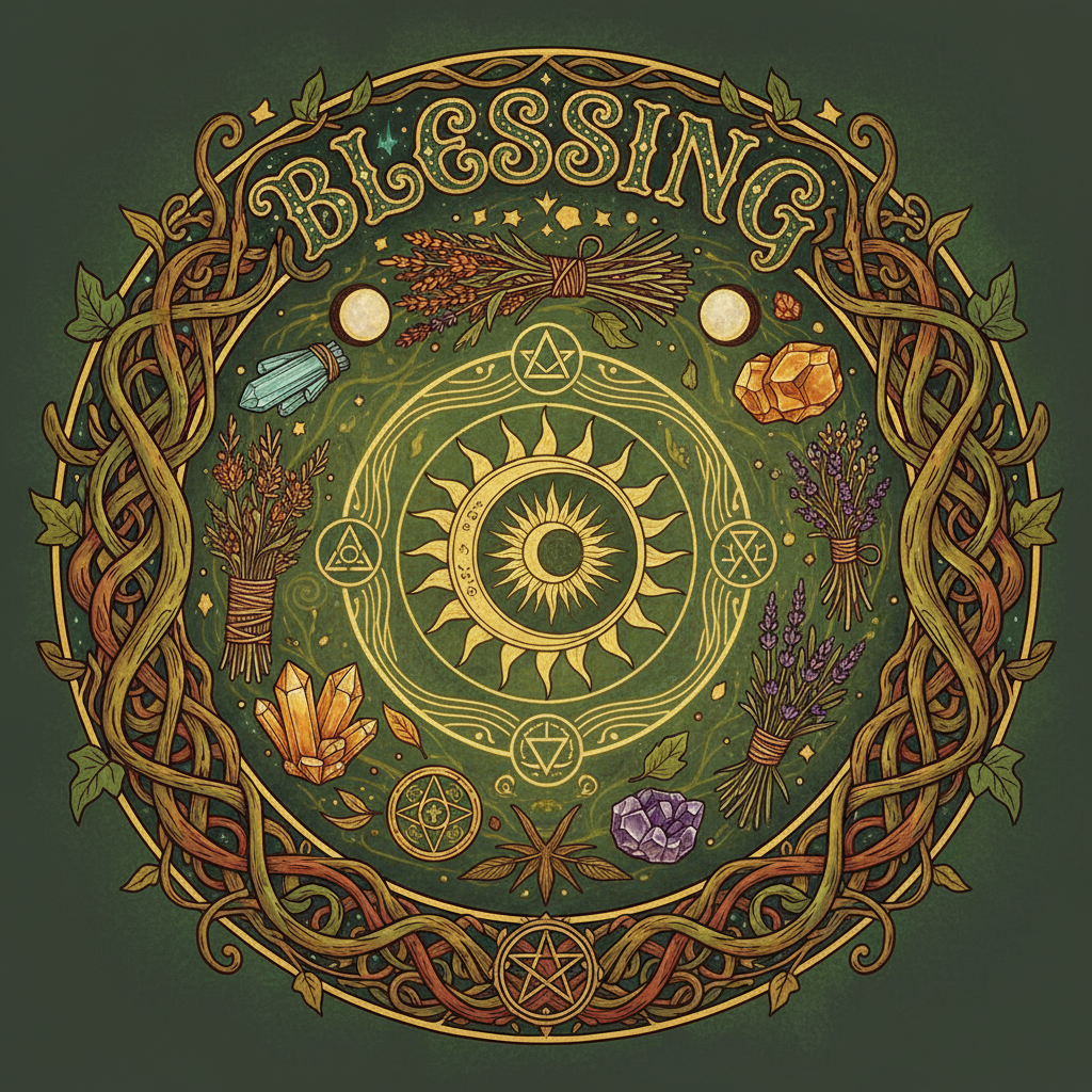 pagan Blessing icon words Blessing at top