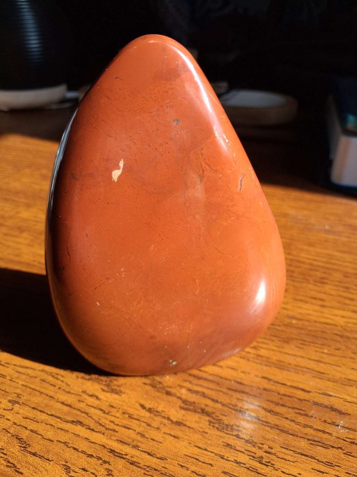 Red Jasper freestanding 1.15 pound mineral reverse view with deep rusty red colors