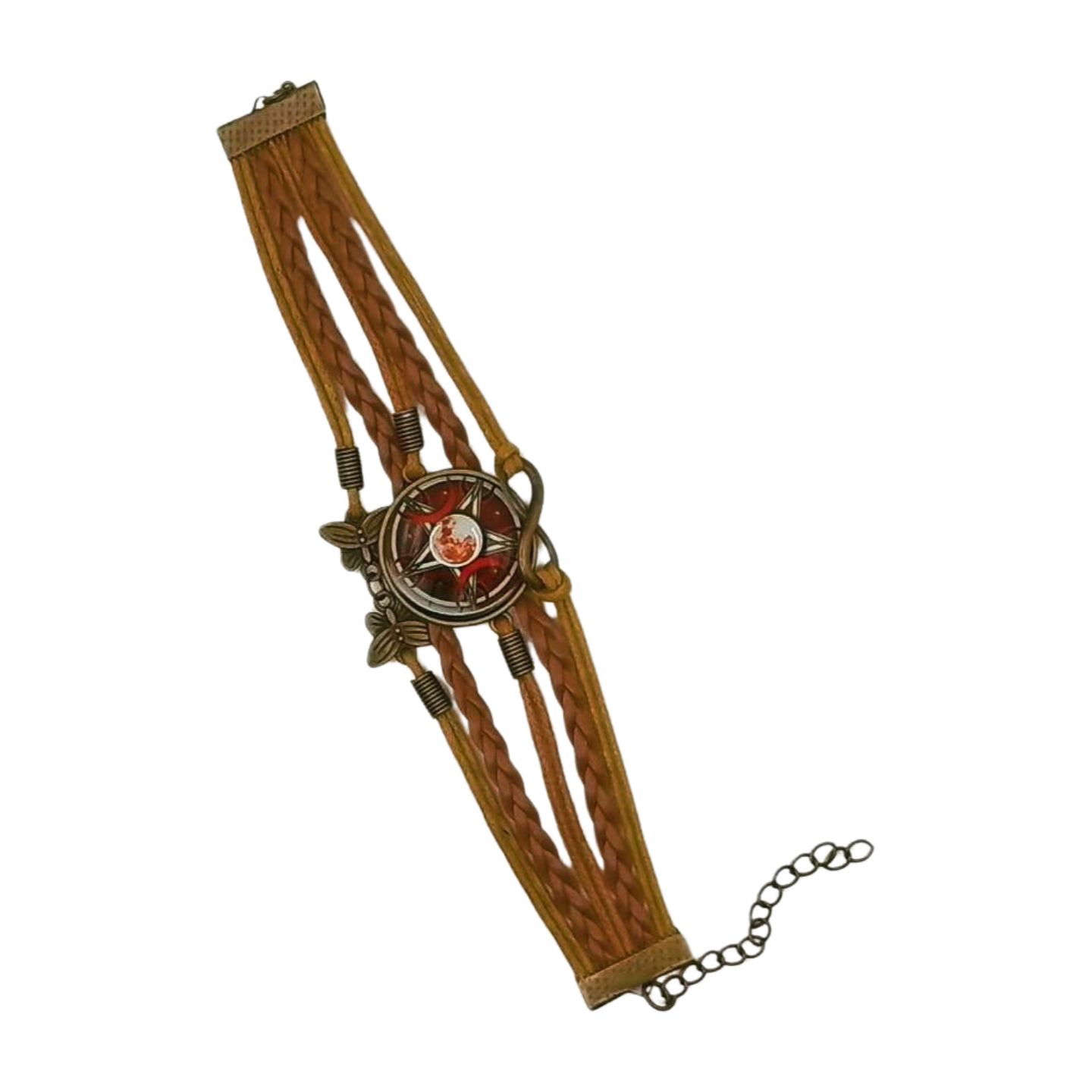 Mystical Pentagram Star Leather Wrap Bracelet