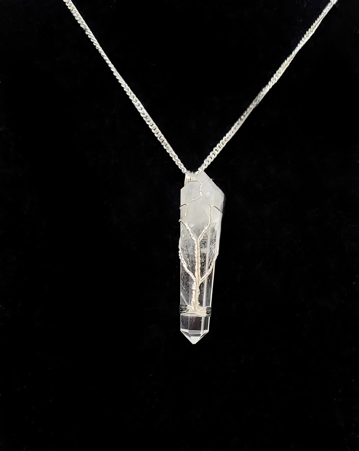 Wire Wrapped Tree of Life Pendant - Genuine Gemstone Necklace (1-1.5")