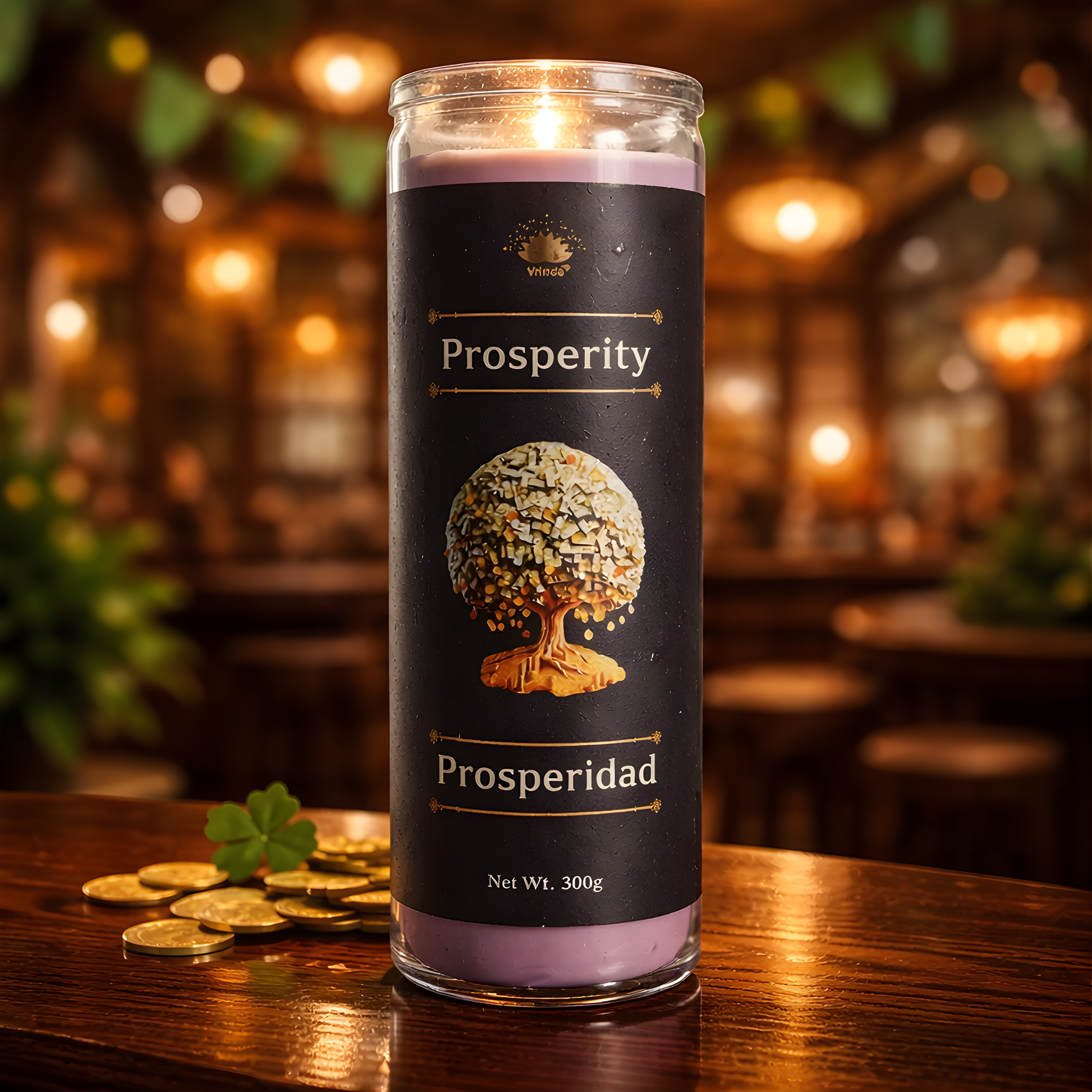 Vrinda® Prosperity 7-Day Ritual Candle | Call In Wealth, Abundance & Financial Breakthroughs | Tree of Life
