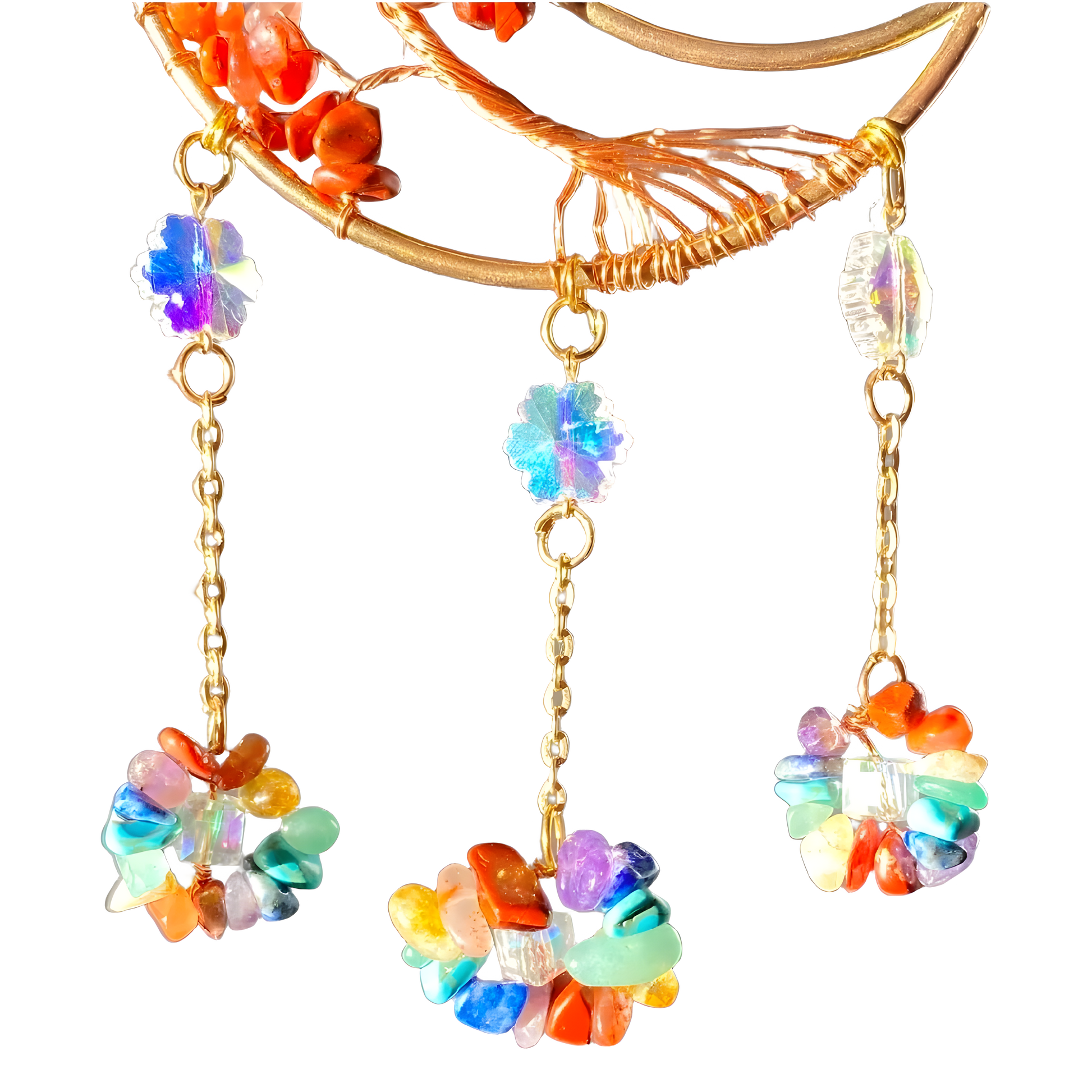 Crystal Moon Suncatcher | 7 Chakra Tree of Life Window Hanging