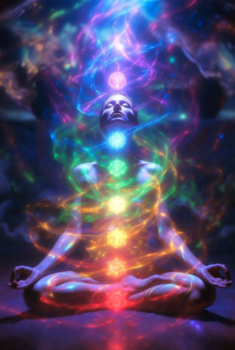 7 Chakra Orgone Pendant Necklace - Layered Healing Crystal Reiki Energy Amulet with Copper Spiral"