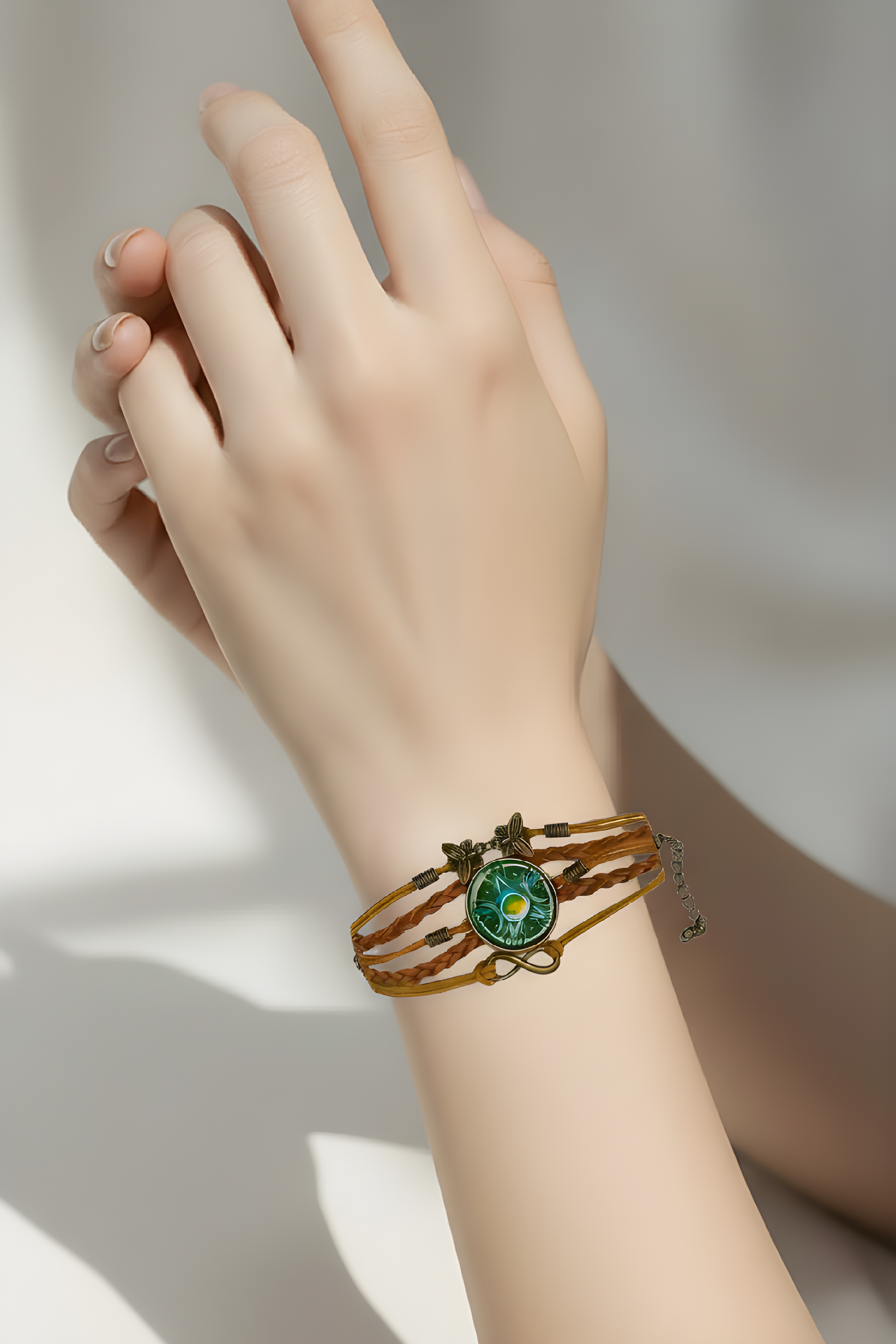 Mystical Pentagram Star Leather Wrap Bracelet