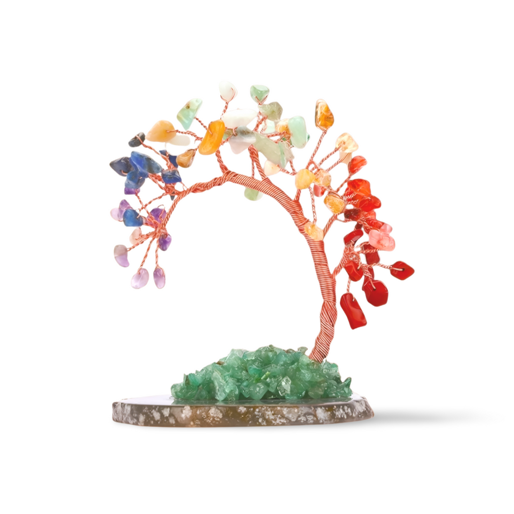 "7 Chakra Crystal Tree of Life - Gemstone Bonsai Feng Shui Money Tree for Positive Energy & Healing"