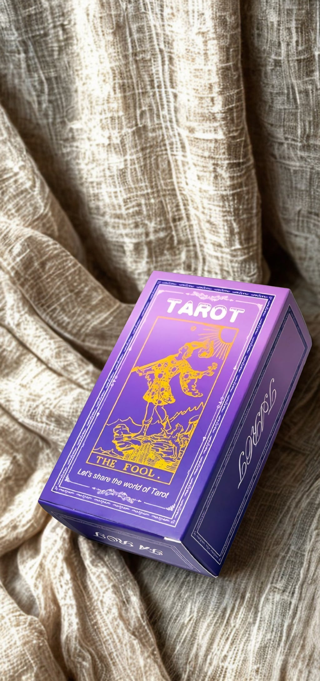 Tarot Purple Gradient Rider - Waite Deck with Velvet Pouch & Guidebook - Beginners with Qick Reference on Cards