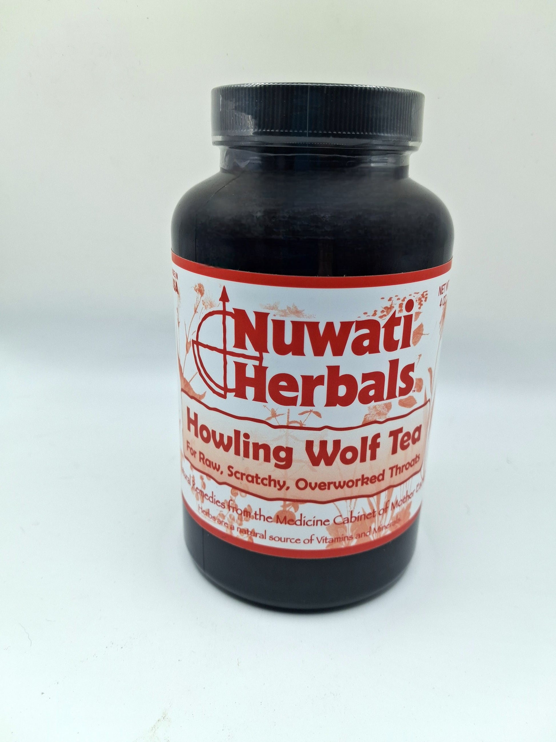 Nuwati Herbals 4 oz "Howling Wolf" Tea Comforting Support for Raw, Scratchy, Overworked Throats