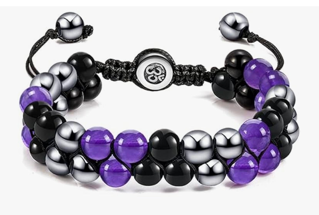 Natural Stone Crystal Bracelet - Tiger Eye, Black Obsidian & Hematite & Many More Beaded Natural Stone Bracelet for Luck, Balance & Prosperity, Protection You Choose