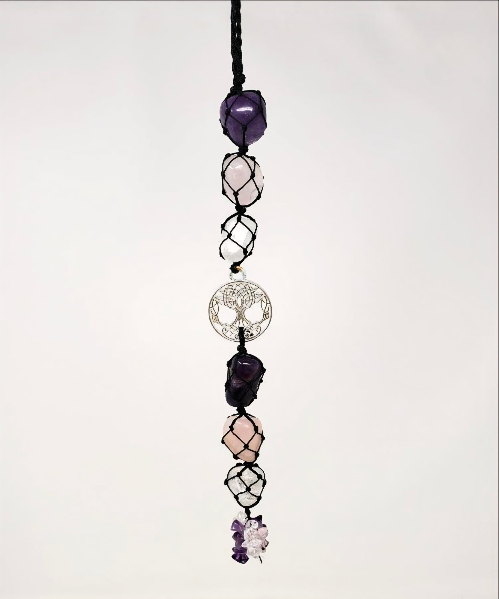 Chakra Gemstone Wall Window Hanging - Vibrant 11-12" Spiritual Accent Tree of Life or Goddess