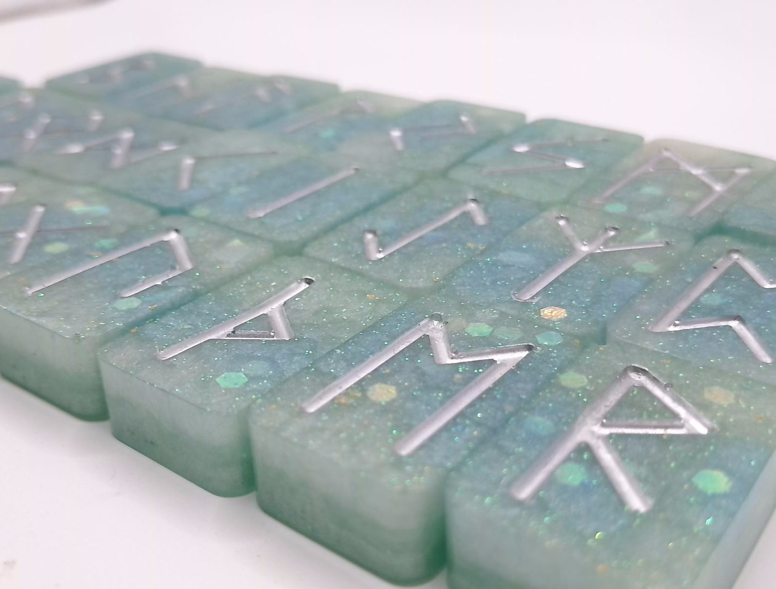 Handmade Resin Elder Futhark Rune Set with Blank Individually Handmade by Roosters Peacock - 25 Pieces  (Choose Set You Are Drawn To)
