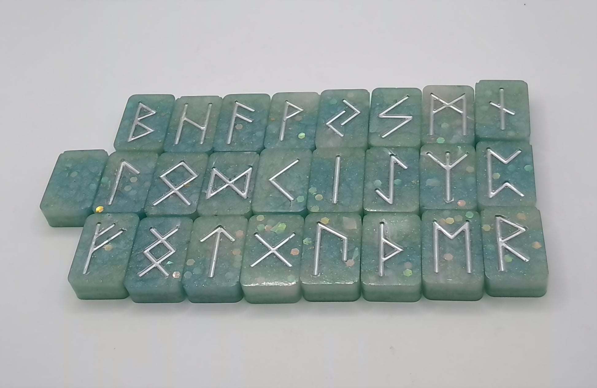 Handmade Resin Elder Futhark Rune Set with Blank Individually Handmade by Roosters Peacock - 25 Pieces  (Choose Set You Are Drawn To)