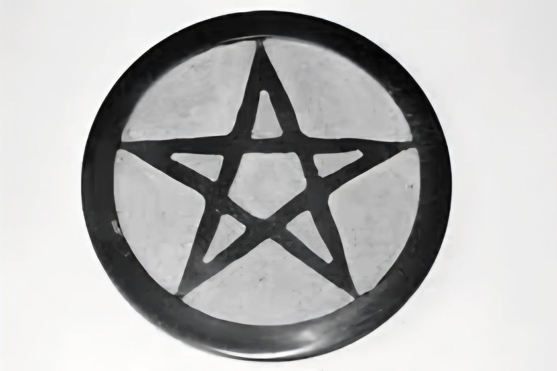 Soapstone Altar Tile 6" | Choose Your Design Triquetra, Triple Moon, Pentagram