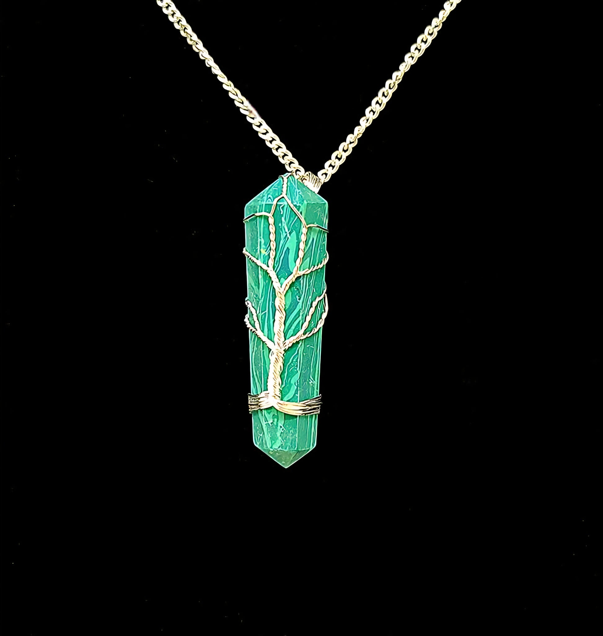 Wire Wrapped Tree of Life Gemstone Pendant Necklace - Choose Your Stone (1-1.5")