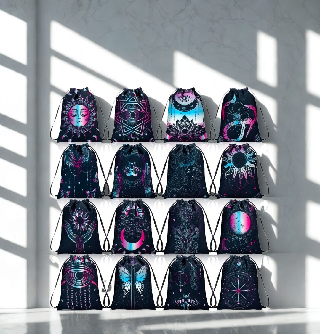 Velvet Tarot Drawstring Bag 7.1 x 5.9 inches