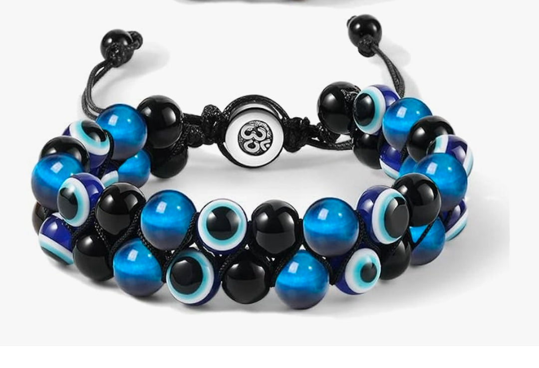 Natural Stone Crystal Bracelet - Tiger Eye, Black Obsidian & Hematite & Many More Beaded Natural Stone Bracelet for Luck, Balance & Prosperity, Protection You Choose