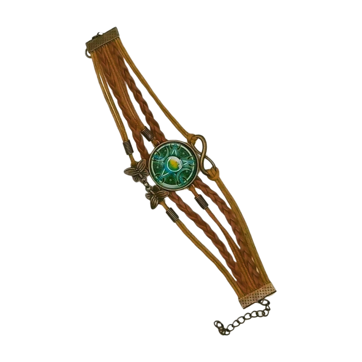 Mystical Pentagram Star Leather Wrap Bracelet