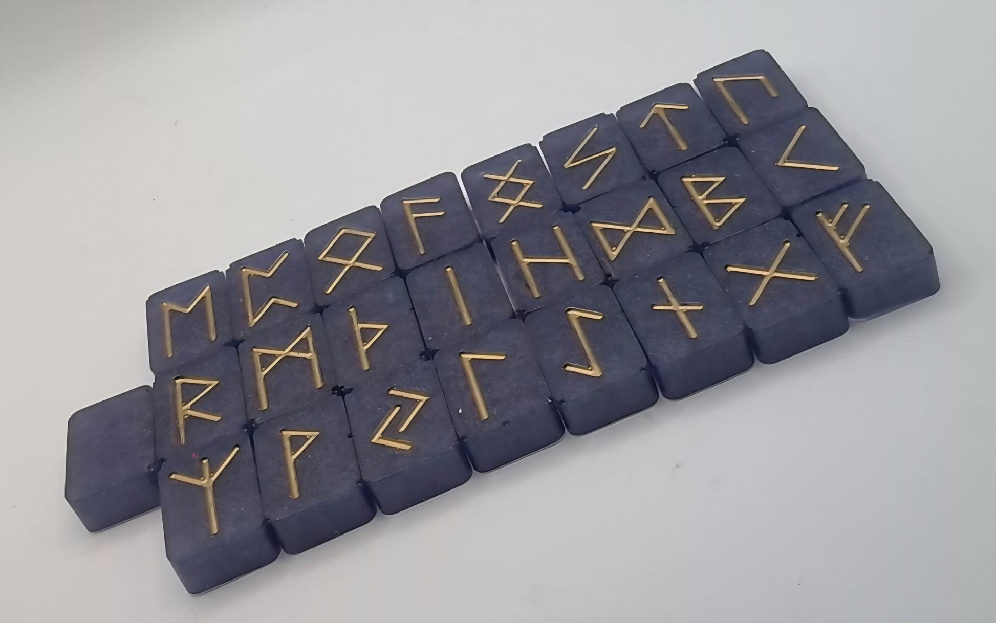 Handmade Resin Elder Futhark Rune Set with Blank Individually Handmade by Roosters Peacock - 25 Pieces  (Choose Set You Are Drawn To)