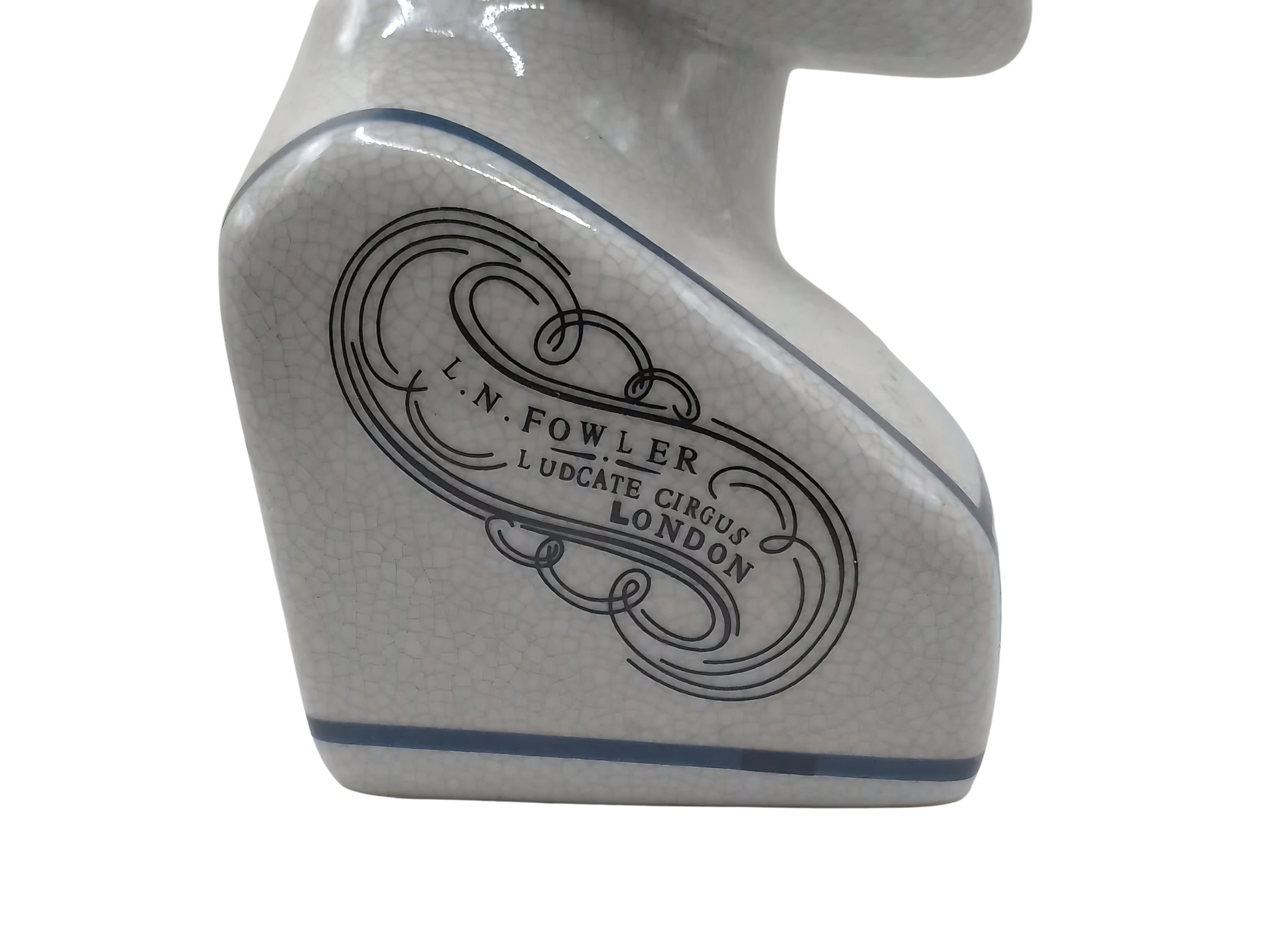 L.N. FOWLER 9" PHRENOLOGY HEAD BUST Science Psychology CRACKLE GLAZE Out Of Rooster Peacocks Personal Collection