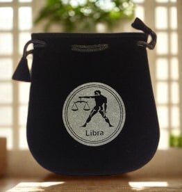 Zodiac Black Velvet Drawstring Pouch - 5" x 5"