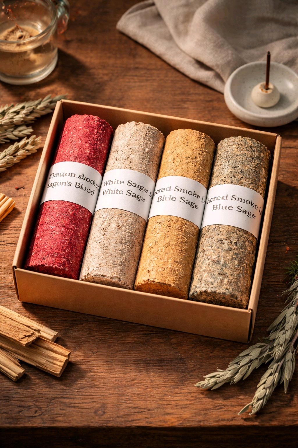 Sacred Smoke Logs 4-Pack - Traditional Smudging Blends