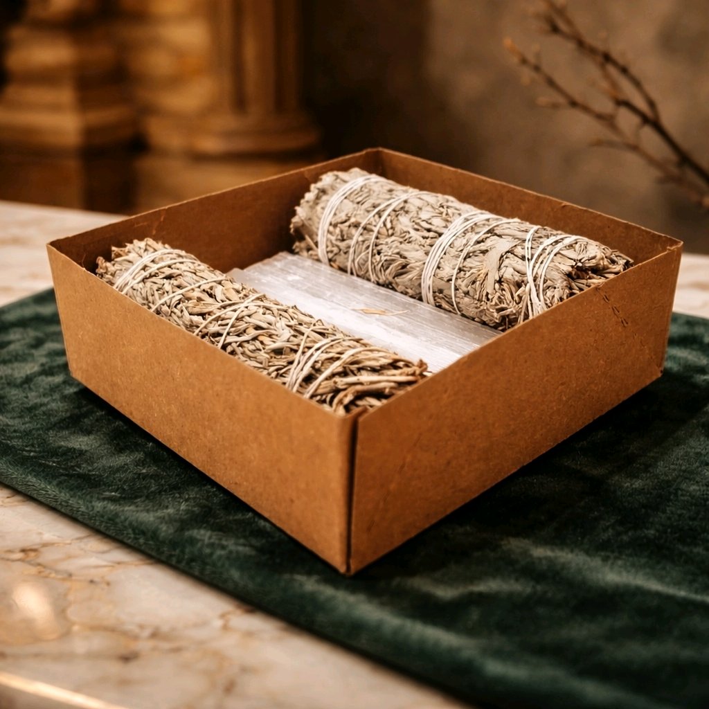 Smudging Cleansing Smudging Kit - White Sage, Blue Sage & Selenite Sticks - Spiritual Energy Purification Bundle