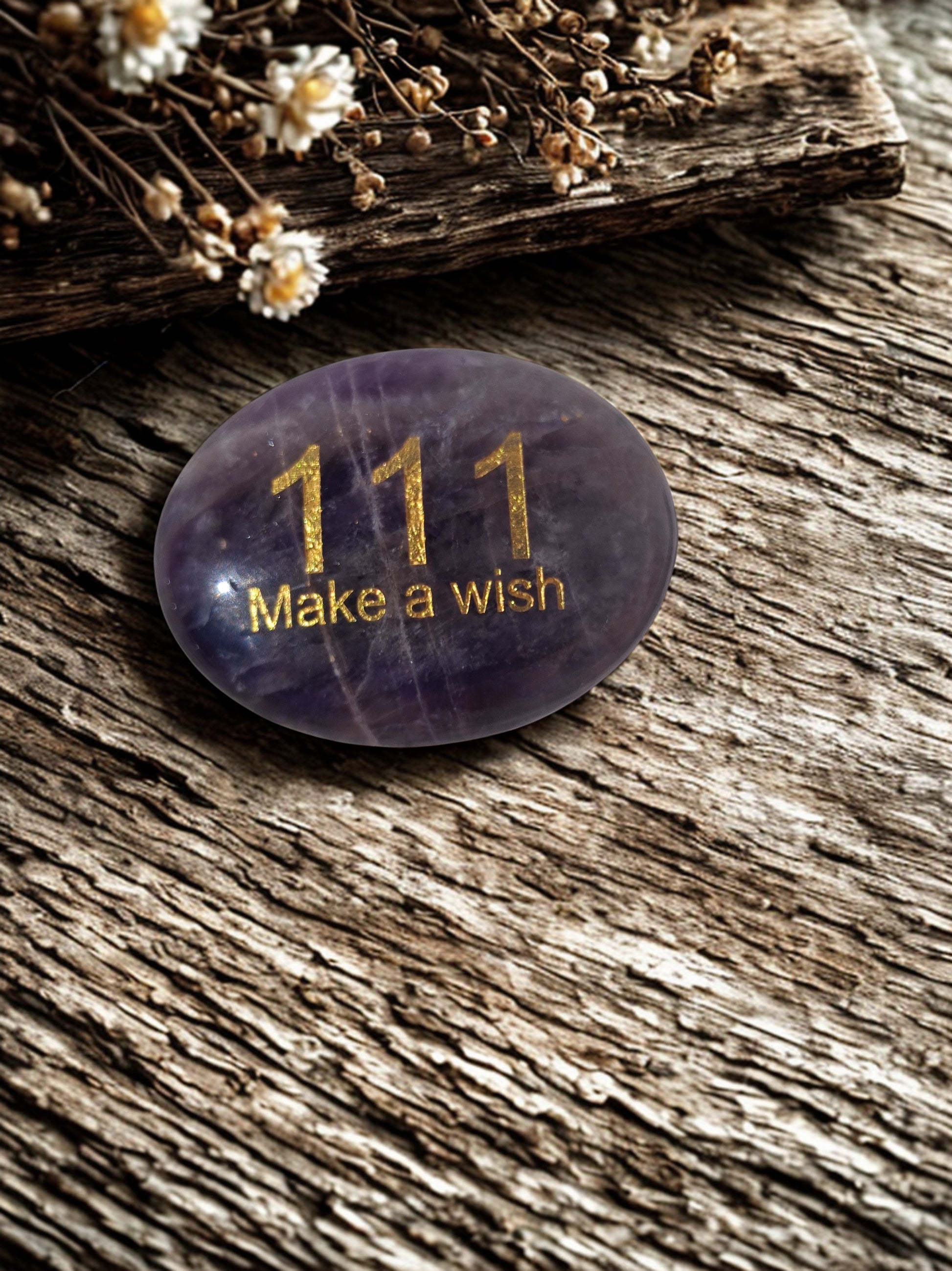 Angel Number Palm Stone | Engraved Healing Crystal | You Choose