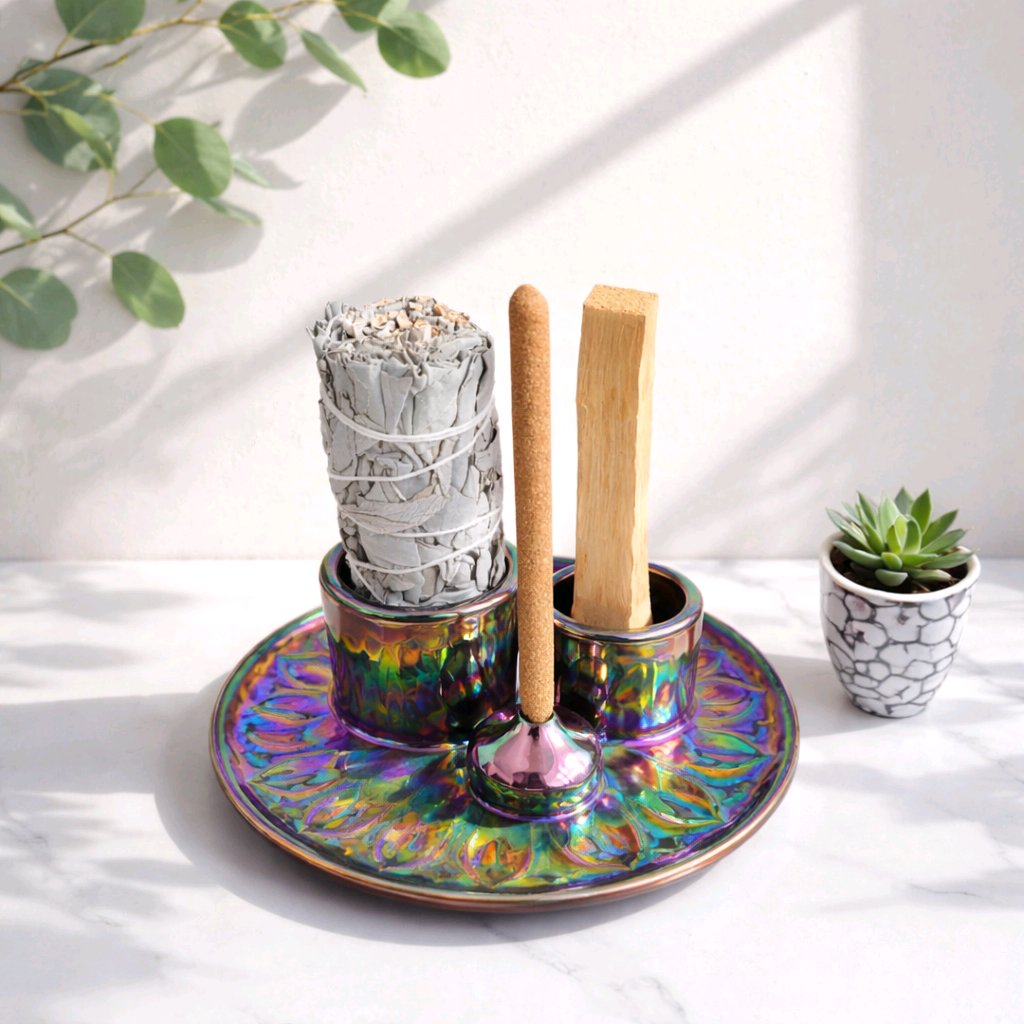 5" Ceramic Incense Burner - Smudge Stick Palo Santo & Incense Holder