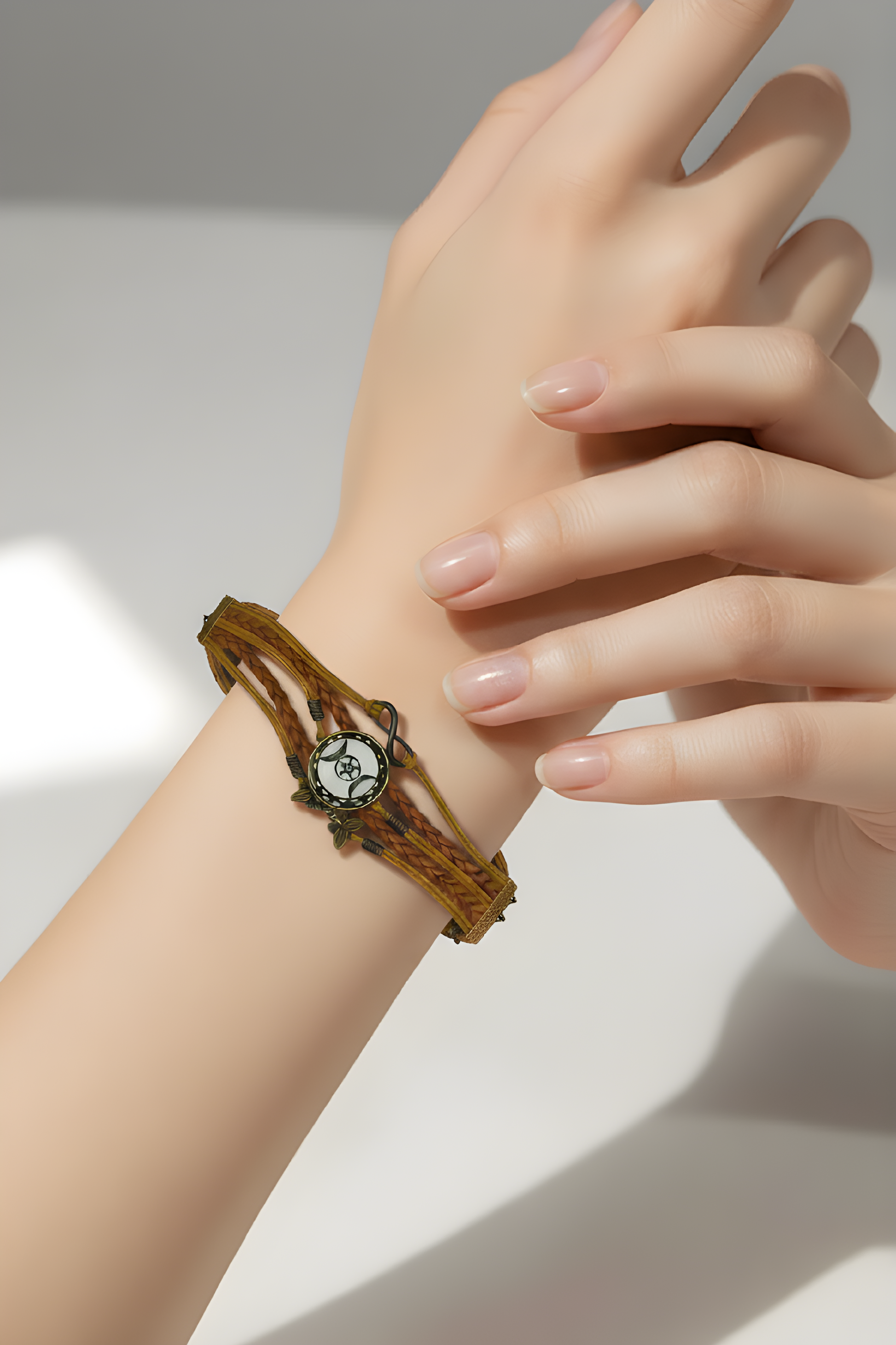 Mystical Pentagram Star Leather Wrap Bracelet