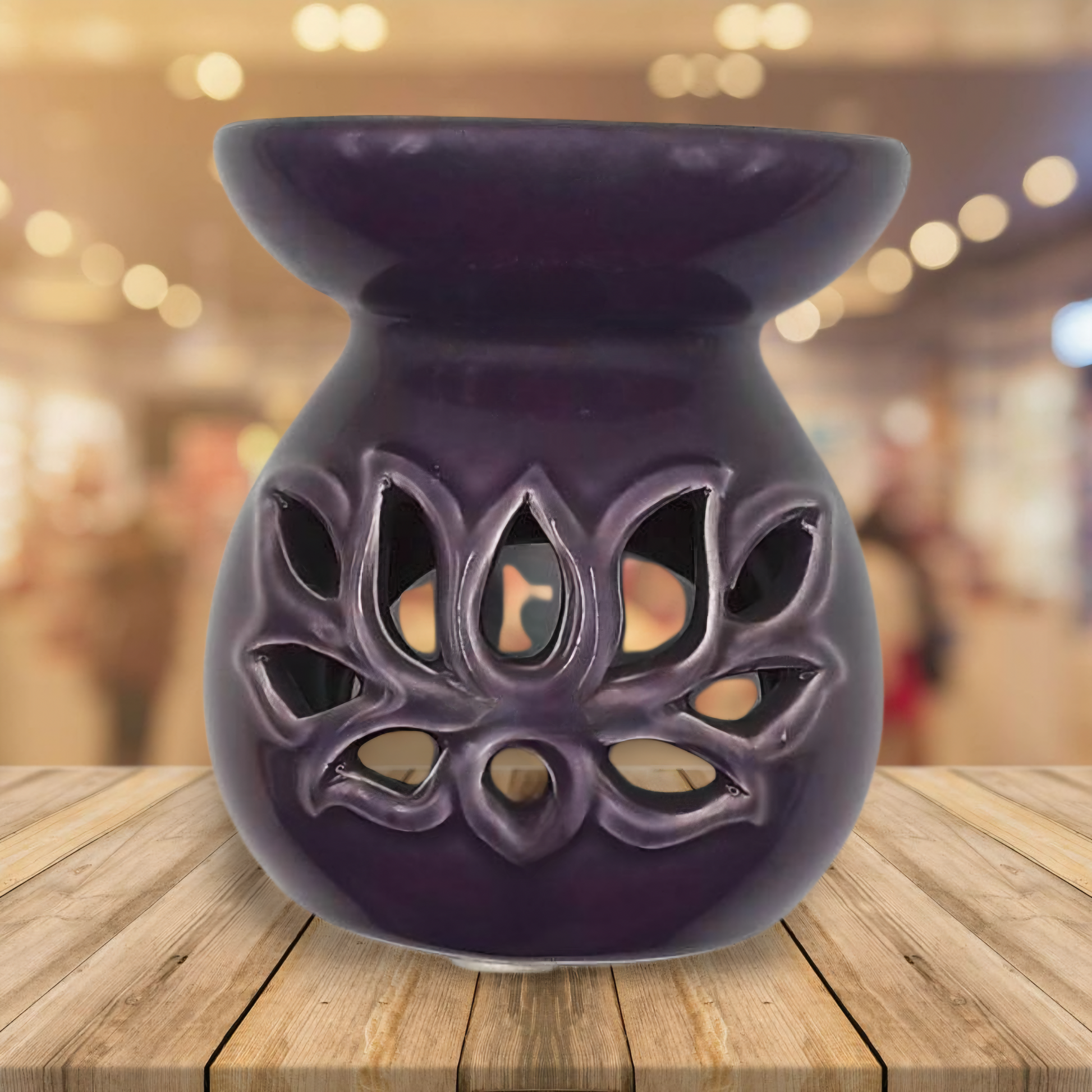 Zen Lotus Ceramic Wax Melt Burner - 3" Tealight Warmer