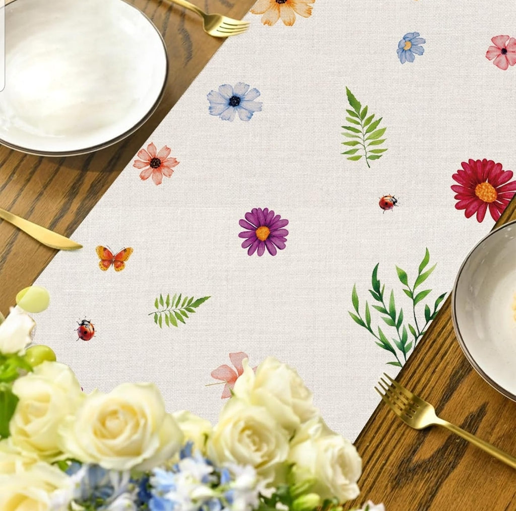 Woodland Mushroom Table Runner – 72" Boho Forestcore Decor for Kitchen or Altar