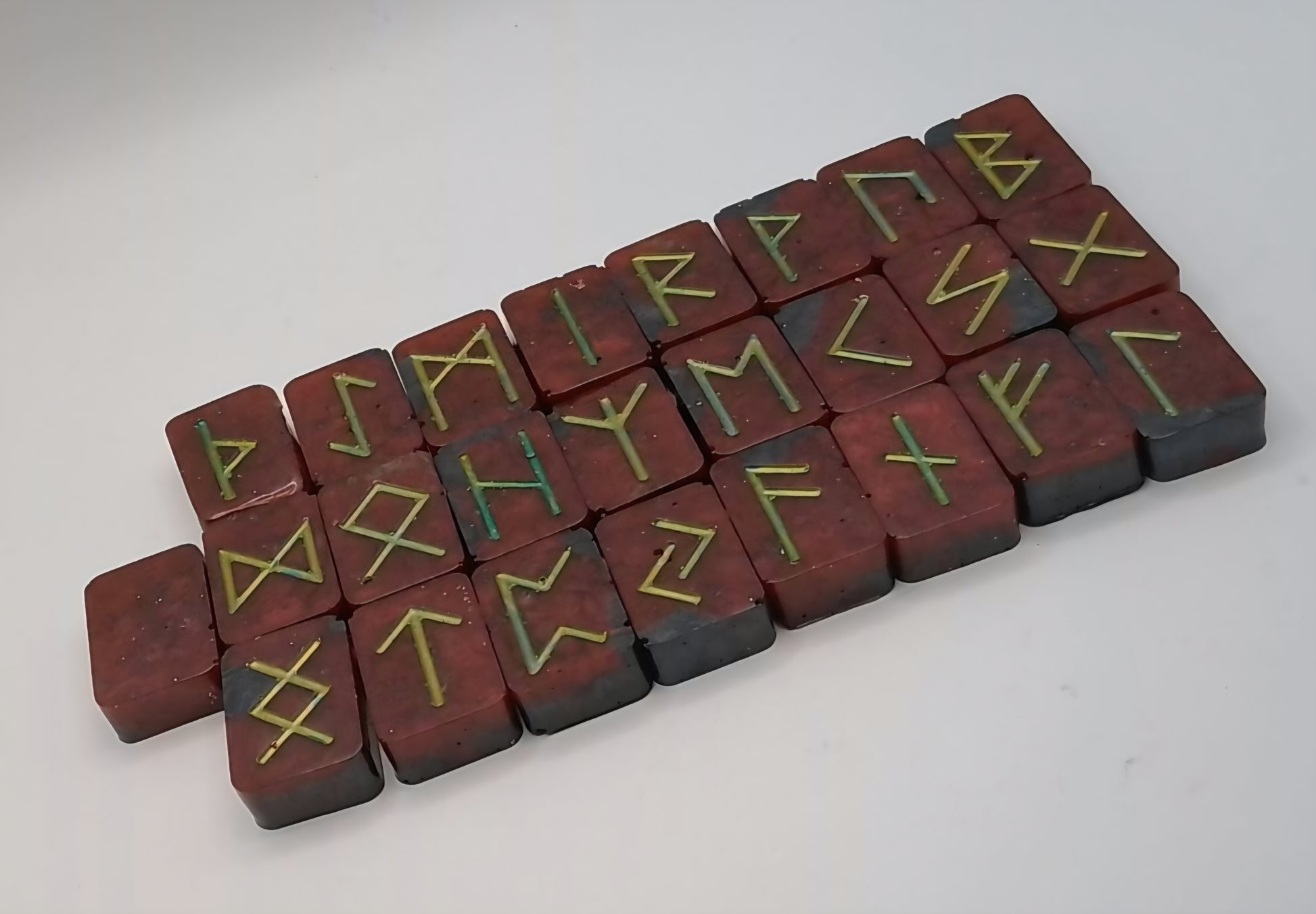 Handmade Resin Elder Futhark Rune Set with Blank Individually Handmade by Roosters Peacock - 25 Pieces  (Choose Set You Are Drawn To)