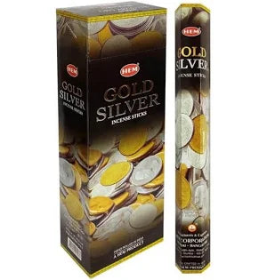 HEM Incense Sticks | Gold Silver & Silver Rain | 20 Sticks | Prosperity & Clarity | Handrolled in India
